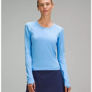 Lululemon Swiftly Tech Long Sleeve 2.0 Shirt Race Length Aero Blue NWT Sz 14